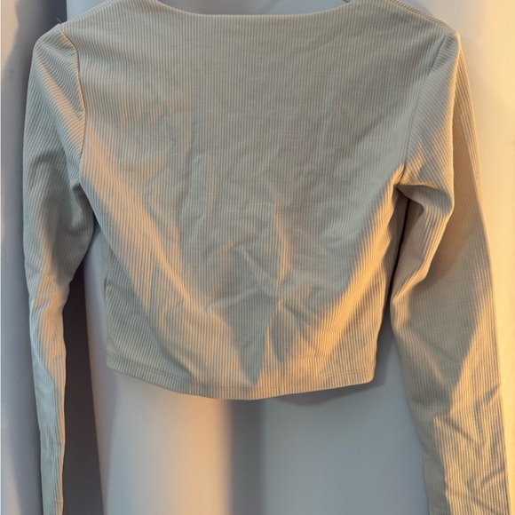 Joe Fresh Cream Ribbed Crop Top - Picture 3 of 3